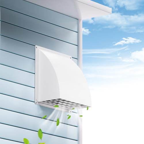 HG Power Grille d'aération de 15,2 cm en métal avec écran amovible et rabat anti-retour rembourré, aération murale pour maison, climatisation, diamètre d'ouverture : 14,5 cm (blanc)
