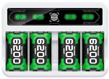 Fanxieast Extraordinary 4x6200 mWh Rechargeable Battery Pack for Xbox Series X|S,Xbox One/Elite/S|X,Controller Battery Pack with Charging Dock & LED Display Xbox Controller Charger