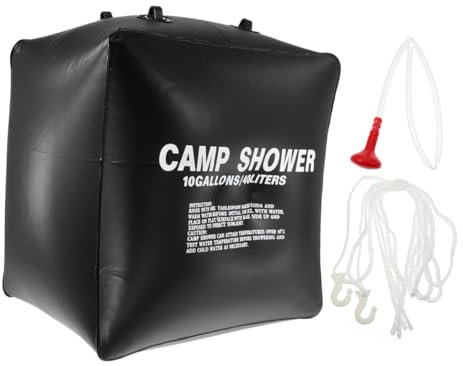 KICHOUSE De Douche Solaire pour Camping De Chauffage Solaire Portable Pochette Eau pour Extérieur avec Buse Et Tuyau