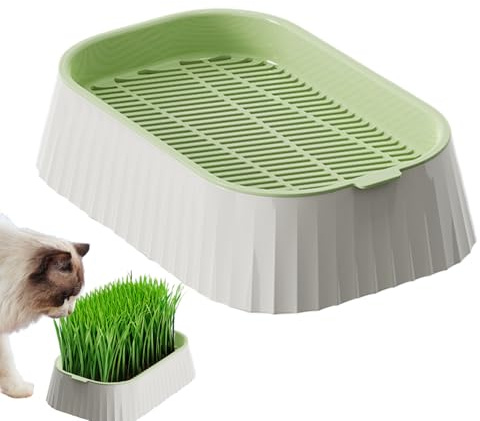 Rukjmqi Vaso Per Gatta | Vaso Idroponico per Piante da Gatto,Strumento Coltivazione Doppio Strato, Kit Crescita Gramigna Per Gattini