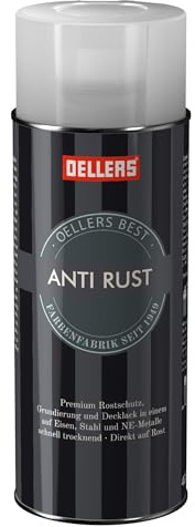 OELLERS Anti-Rust 3 in 1 Metallschutz - Spray, 400 ml, RAL 9001 Cremeweiß | Grundierung, Decklack & Rostschutz in 1, für Eisen, Stahl und Zink, für außen, mit hohem Zinkphosphatanteil