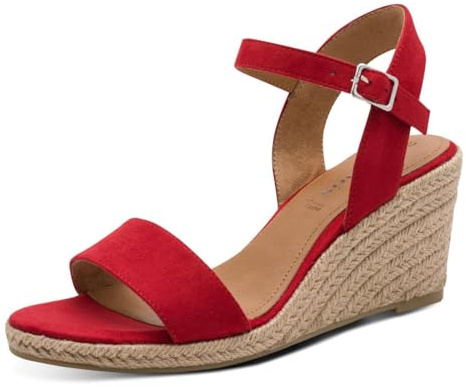 Tamaris Damen Heeled Sandals Textil, rot, 40 EU