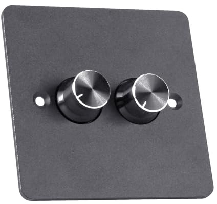 Snorvixre Regulador de luz LED de doble canal, carcasa de aluminio, interruptor de atenuación LED de 2 marchas, atenuación continua, panel abierto doble de bajo consumo