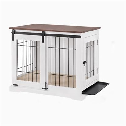 Dog Crate Sliding Door Dog Cage High-end Furniture Pet House for Medium and Large Dogs(Large)
