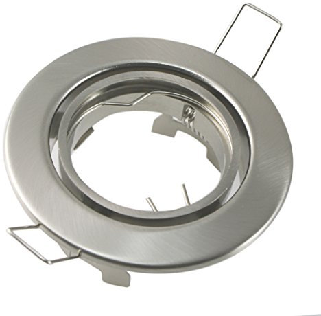 Metall Einbaustrahler Einbauspot Einbauleuchte Deckenspot Eisengebürstet Rund schwenkbar ideal für LED inkl. GU10 Fassung 230V