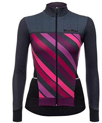 UGLY FROG Fahrradbekleidung Winter Jersey Fahrradtrikot Polyester Thermal Fleece Langarm Shirt Damen Breathable Radfahren Fahrrad Lange Hülsen Fahrrad Hemd Damen Langarm Radfahren