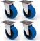 PRIOstahl® Transportrollen Lenkrolle blau | 100mm | blue wheels | Lenkrolle (4 Rollen)