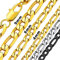 Bandmax Collier Maille Figaro 4mm en Acier Doré Chaîne de Cou Plaqué Or Femme 46cm