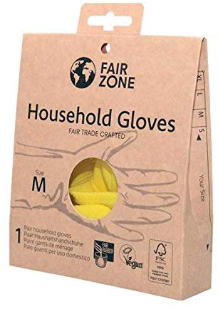 FAIR SQUARED Guantes de Hogar de Látex 100% Natural FSC. Par. Talla M.