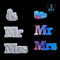 FineInno 3Pcs Epoxidharz Formen Mr & Mrs Buchstaben Silikonform Letters Resin Molds Gießform für Mr & Mrs Zeichen Top Table Hochzeit Dekoration