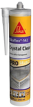 SIKA- Sikaflex 142 Crystal Clear - Mastic polymère haute performance pour collage, joint et fissures transparent intérieur et extérieur, 290ml