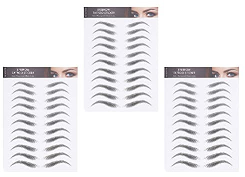 Minkissy 3sheets Eyebrow Transfer Stickers Artificial Eyebrow Decals for Easy Application for Natural Look