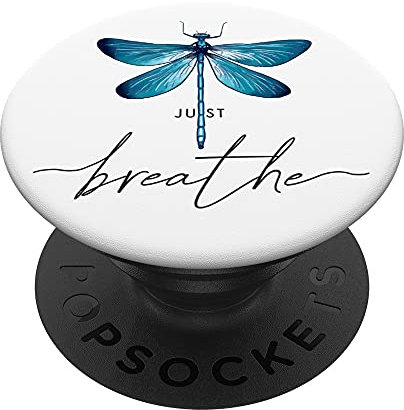 Just Libelle Tattoomotiv Sommer Breathe Meditation Yoga PopSockets mit austauschbarem PopGrip