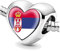 Perlen für Armbänder Serbien Flagge Silber Charms für Frauen Charme Perle Schmuck Geschenke Geschenkidee für Mädchen, Sterling-Silber