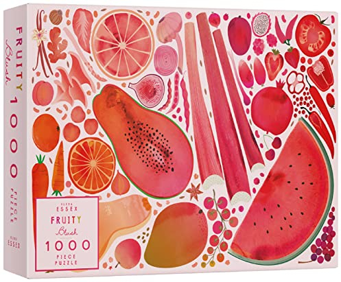 Elena Essex Jigsaw Puzzle - Fruity Blush/Jigsaw Puzzles for Adults 1000 / Jigsaws 1000 Pieces for Adults/Pink Fruit Vegetable Plants Puzzle/Size 70x50cm