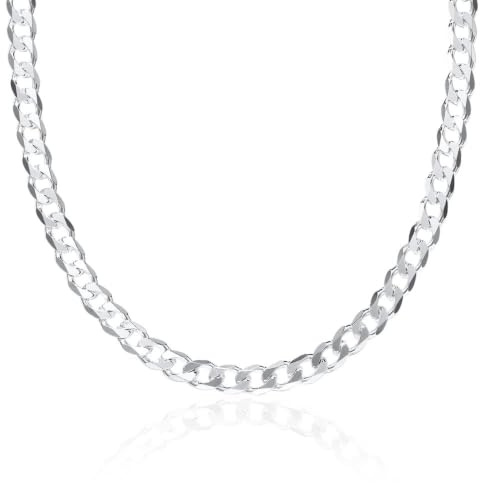 Silberkette 6mm aus 925er Silber Panzerkette für Herren von JEWLIX 60cm