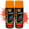 Etrexonline Pintura Spray Multicolor Profesional 400ml Adecuado Metal Madera y Plástico - Color Naranja fluorescente (Paquete de 2)