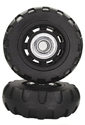 Kofferrollen Ersatzrollen Gummi Rollen Räder 1Paar 100 * 31 * 8mm Mute Gepäck Koffer Ersatz Wheels für Samsonite Trolley Hartschalenkoffer Rollen,mit Metall Achsen Ersatzteile