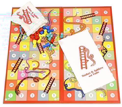 Rex London Snakes & Ladders And Ludo Double-Sided Board Game