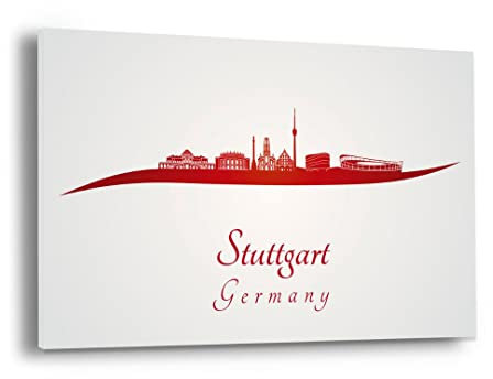 Hustling Sharks® Wandbild Stadtmotiv als XXL Wandbild Stuttgart - Querformat, Stadt Bilder, Wandbild Stadt, Bild Stuttgart, Wandbild Stuttgart, Leinwandbild Stuttgart, Wanddeko XXL (45x30cm)
