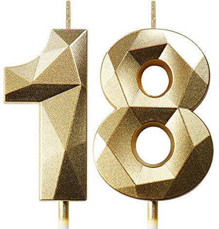 Geburtstagskerzen Zahlen Kerze 18 Tortendeko 18. Geburtstag Kerzen Geburtstag Gold Zahlen Geburtstagskerzen für Torte