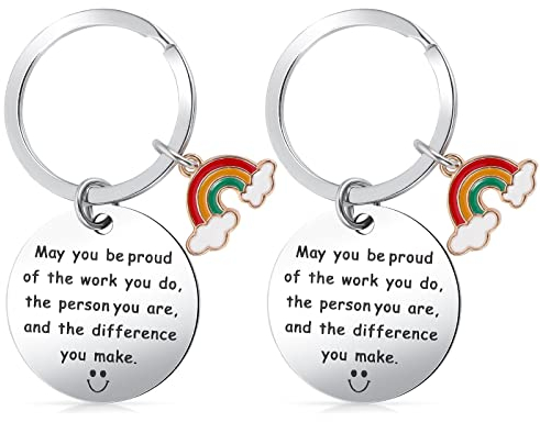 Ouligay 2 Stück Danke Schlüsselanhänger Lehrer Dankeschön Geschenke Mama Abschiedsgeschenk Kollegen Abschied Kollegin Lehrerin Erzieherin Krankenschwester Beste Freundin Muttertag Ruhestand Geschenk