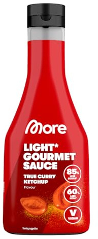 MORE Light Gourmet Sauce, True Curry Ketchup, 285 ml | Kalorienreduzierte Soße, ohne Zuckerzusatz und unnötigem Fett