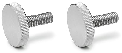 Ganter Normelemente | Flache Rändelschrauben | Rändelschrauben (niedrige Form) | DIN 653-M6-12-NI | 2 Stück | Edelstahl | Gewinde: M6x12