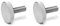 Ganter Normelemente | Flache Rändelschrauben | Rändelschrauben (niedrige Form) | DIN 653-M6-12-NI | 2 Stück | Edelstahl | Gewinde: M6x12