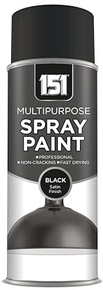 Inspired Essentials Multi-Purpose Spray Paint 400ml for Metal, Wood, Plastic, Walls, Aerosol Spray with Perfect Finish (Black Satin, Pack of 1)