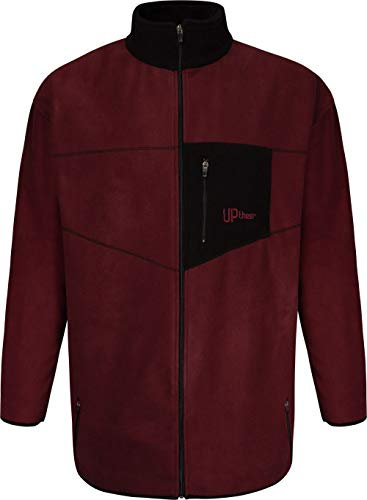 Uptheir Men's Enzo Funnel Neck Full Zip Sweat Top - Burgundy Black (UK, Alpha, XL, Regular, Regular)
