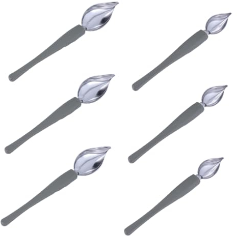 Garneck 6pcs Stainless Steel Decorating Spoon Culinary Spoon for Plate Sauce Painting Pencil Kitchen Cooking Tool