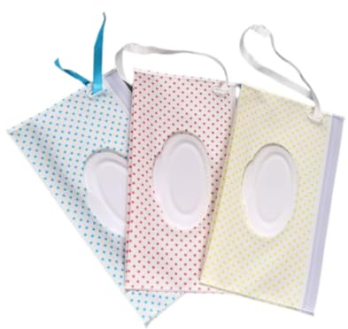 dijiusidy Pack of 3 Baby Wet Paper Dispenser Refillable Storage Container Wipes Holder Office Hanging Organizing Pouch Pocket