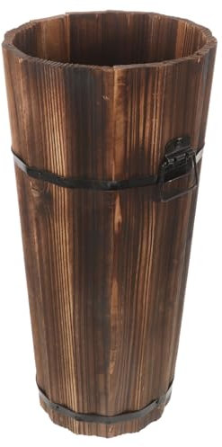 STOBAZA Porte-parapluie Large - Panier À Parapluie En Bois Marron Pour Maison Hôtel Magasin Couloir Entrée