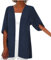 Keepink Women's Cardigans Plus Size Longline Cardigans for Women UK Summer Elegant Chiffon Cardigan Half Sleeve Jackets Casual Loose Open Front Cardigan Dusters Coat Size 8-22