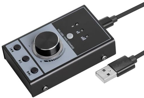 mansH Scheda Audio Computer Controller del Volume Multi-Media Controllo di Disattivazione Video Nero per PC Laptop Android Streaming Controllo di Sordina Video