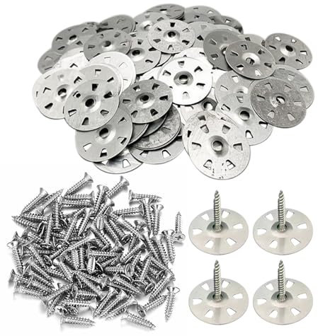 100 Joints À 6 Trous, 100 Vis, Rondelles À Vis, Fixations D'Isolation, Rondelles De Plaque D'Appui, Rondelles En Acier Inoxydable, Rondelles Faciles À Fixer, Plaque Arrière Perforée