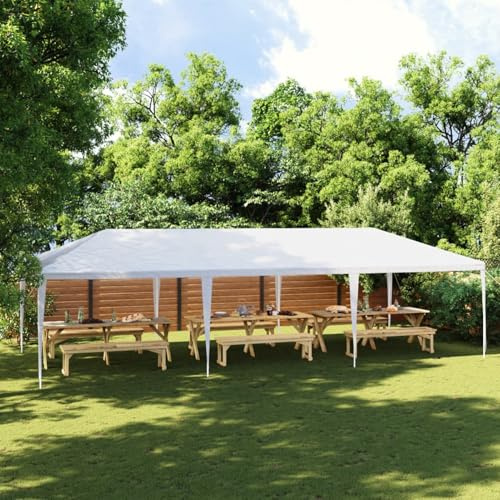 Rantry Festzelt 4 x 9 m weiß, Außenpavillon für Garten, Balkon, Terrasse, Gartenpavillon, faltbar,