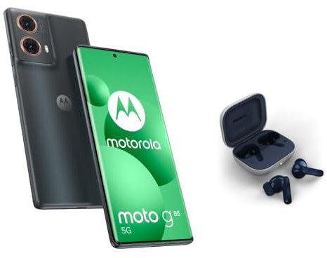 Motorola G85, 256Go RAM 8 Go + Moto Buds Offert, Smartphone débloqué, écran incurvé 6,7, Double capteur 50 MP, Coque et Cable USB Inclus, Gris Charbon, Version française