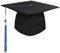 Bachelor Hut Doktorhut Abschluss Hut Graduation Cap Abschlusshüte Absolventenhut Studentenhut Verstellbar, für Abschlussfeiern vom Studium, Universität, Master Uni Akademiker (Blaue Quaste)