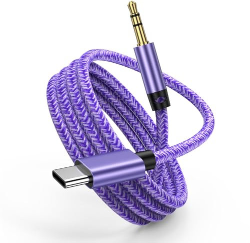 USB C auf Aux Kabel Auto,1M Typ USB C auf 3,5mm Klinke Audio Kabel Auto Handy für Samsung Galaxy S25 Ultra S24 S23 S22 S21 A35 A16 A15,iPhone 16 15 Pro Max,Adapter Aux Kabel für Kopfhörer/Lautsprecher