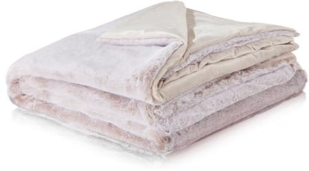 Como XXL-Kuscheldecke Hellbraun Moderne Felldecke, Wohndecke, 100% Polyester, 600 GSM, gesäumte Einfassung 220 x 240 cm