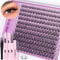 ALICE Natural Cluster Lashes Kit Wispy Eyelashes Individual Kit Cluster Eyelash Extension Kit C Curl 9-16mm Lash Extension Kit with Lash Glue Bond and Seal Lash Remover and Tweezers