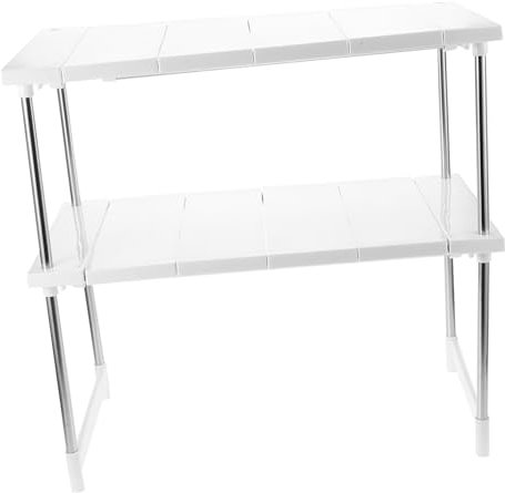 Garneck Estante Ajustable para Microondas Soporte Metálico De Acero Inoxidable Organizador De Cocina Estante para Encimera Solución De Almacenamiento Multiusos
