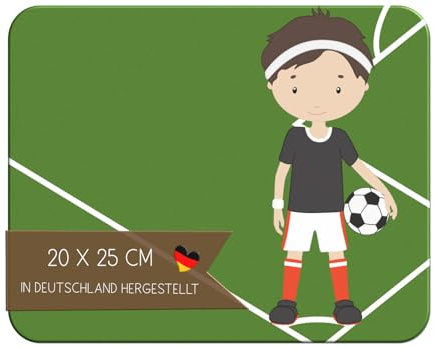 CreaDesign, Frühstücksbrettchen Kinder Fußball, Kinder Brettchen Kunststoff, Antirutsch-Noppen, Größe 20 x 25 cm