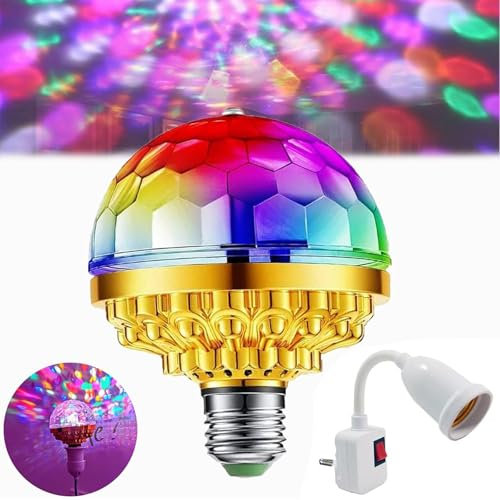 Mini Discokugel,Discokugel Partylicht,LED Musikgesteuert Partylicht,LED Diskokugel,Discolicht Partylicht,RGB Discokugel 360° Rotierend,Disco Licht Party Lichter,Party Gadgets Licht,Disco Deko Licht