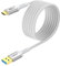 SUNGUY Cable USB C, 3m Cable USB Tipo C a USB Transferencia de Datosde 5 Gbps Compatible con iPhone 16/15 Pro Max, Galaxy S24 S23 S22, Android Auto-Blanco