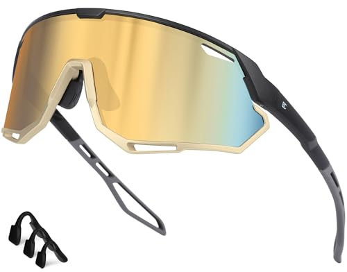Bircenpro Sportbrille-Sonnenbrille für Herren Damen – UV Protection Fahrradbrille Radbrille für Laufen, MTB, Golf, Rennrad und Radfahren