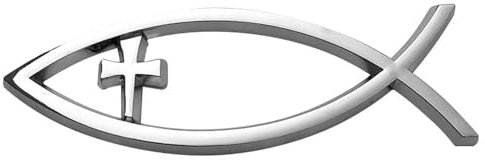 WATERBELINE Selbstklebende Retter Fisch Aufkleber Wetterfeste Designs Christliche Symbol Autoaufkleber Glaube Symbol Aufkleber Für Auto Und Laptop