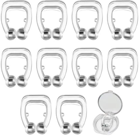 EIROVYA Anti Schnarch Nasenclip Premium Schnarchstopper, Hilfsmittel gegen Schnarchen Verhindern Nasenspreizer Nasenklammer Anti Snoring Hilfe Schnarchschiene Besser Atmen Nasendilatator, 10 Stück